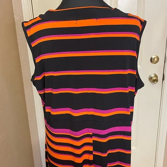 Susan Lawrence Vibrant Striped Asymmetrical Dress - Picture 4 of 5